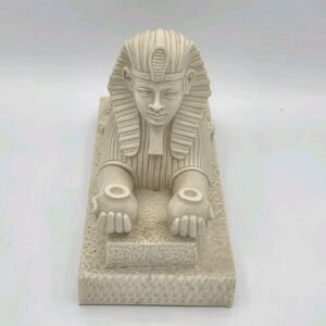 A. Giannelli Italian Alabaster Sphinx Sculpture Signed‎ And Dated 1995 Vintage